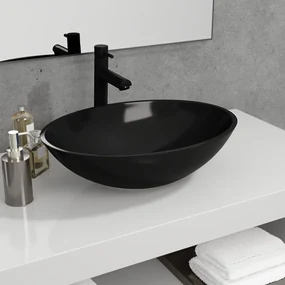 Lavandino İn Vetro 50x37x14 Cm Nero /