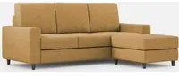 Divano 3 Posti con Pouf 208x155x85 cm Sakar in Tessuto Ocra