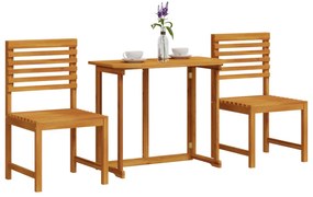 Set bistro da giardino 3 pezzi in legno massello di acacia di