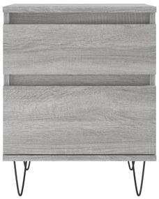 Comodini 2pz Grigio Sonoma 40x35x50 cm in Legno Multistrato