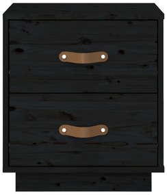 Comodino nero 40x34x45 cm in legno massello di pino