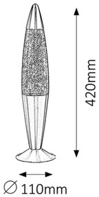 Rabalux 4114 - Lampada di lava GLITTER 1xE14/25W/230V