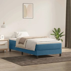 Letto A Molle Senza Materasso Blu Scuro 80x220 Cm Velluto /
