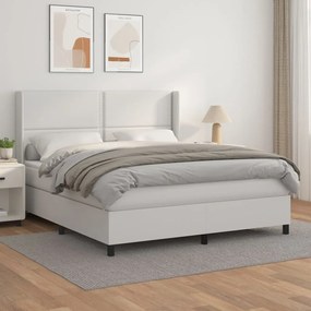 Giroletto A Molle Con Materasso Bianco 180x200 Cm İn Similpelle /