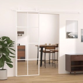Porta Scorrevole İn Vetro Esg E Alluminio 76x205 Cm Bianca /