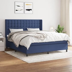 Giroletto A Molle Con Materasso Blu 160x200 Cm İn Tessuto /