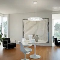 Sospensione Moderna Luna Metallo E Alluminio Bianco 7+3 Luci Gx53 Biemissione