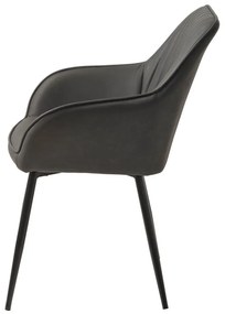 Set di sedie da pranzo grigio scuro in imbottito con braccioli 2 pz Nolan Stripe – Unique Furniture