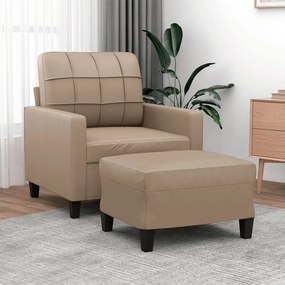 Poltrona Con Poggiapiedi Cappuccino 60 Cm İn Similpelle /