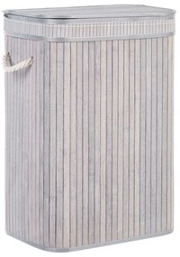 Cesta legno di bambù grigio e bianco 60 cm KALUTARA Beliani