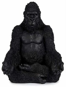 Statua Decorativa Gorilla Yoga Nero 19 x 26,5 x 22 cm (4 Unità)