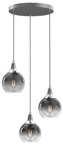 Lampadario a sospensione con filo MONTE 3xE27/60W/230V cromo opaco