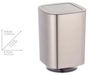 Cestino in plastica argento lucido 5,5 l Auron - Wenko