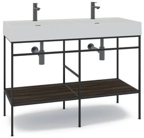 Mobile bagno con lavabo L 120 x H 89 x P 45.5 cm nero per doppia vasca Outline