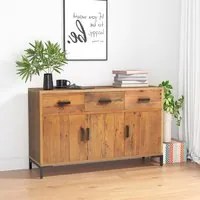 Credenza Marrone 110x35x70 cm Legno Massello di Pino Riciclato