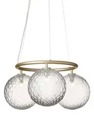 Miira 3 Circular Lampadario Brass/Optic Clear - Nuura