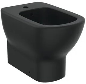 Ideal Standard Tesi Bidet A Pavimento A Filo Parrete Con Troppopieno Standard E Foro Rubinetteria Nero Opaco