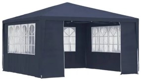 Gazebo Professionale con Pareti 4x4 m Blu 90 g/m²