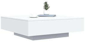 Tavolino da Salotto Bianco 100x100x31 cm in Legno Multistrato