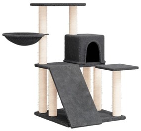 Albero per gatti con tiragraffi in sisal grigio scuro 82 cm