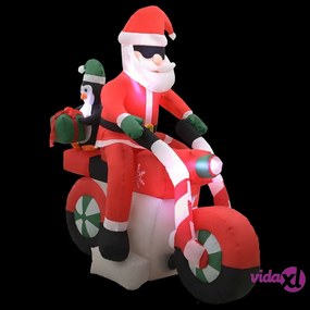 vidaXL Babbo Natale Gonfiabile sulla Moto LED IP44 160 cm