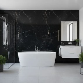 Piastrelle 60x120 Effetto Marmo Nero In Gres Porcellanato Simon Natural Lucide