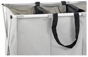 Cestino triplo grigio per la lavanderia - Tomasucci