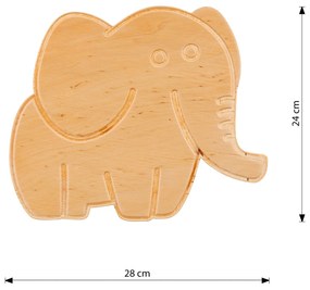 Applique Safari A Forma Di Elefante 1 Luce E14 In Compensato