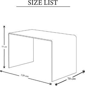 Scrivania in vetro 120 x 70 x 75 glassy