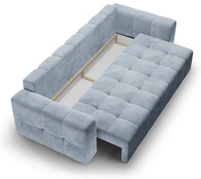 Divano letto in velluto azzurro Luca - Milo Casa