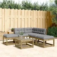 Set Divani da Giardino 5pz con Cuscini Legno Impregnato di Pino 3216964