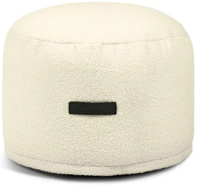 Puof a sacco color crema con rivestimento in bouclé Mini – SLOWDOWN