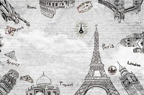 Carta da parati autoadesiva – Monumenti famosi del mondo