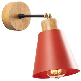 Lampada da parete in colore rosso e naturale ø 14 cm Manavgat - Opviq lights