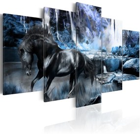 Quadro Cascata azzurra  Colore Blu, Dimensioni e Misure 100x50