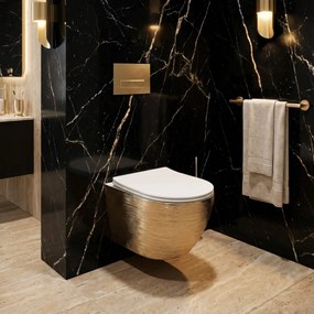 Vaso WC sospeso Rea Carlo Flat Brush Gold
