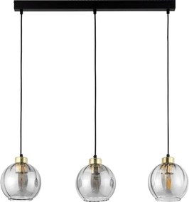 Lampadario LED sospeso su cavo DEVI 3xE27/15W/230V nero/fumé