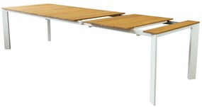 COPERNICO - struttura in alluminio verniciato bianco o antracite, piano in teak