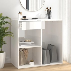 Armadietto Per Cosmetici Bianco Lucido 80x40x75 Cm İn Legno /