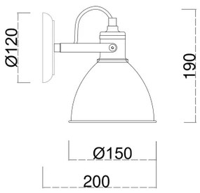 Brilagi - Faretto da parete TECHNO 1xE27/60W/230V color crema/patina
