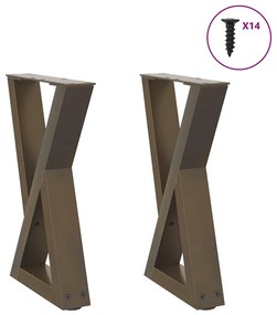 Gambe Per Tavolino 2 Pz Naturale 38x(42-43,3) Cm İn Acciaio /