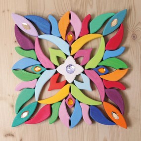 Grimm's - Puzzle in legno - grande mandala colorato - 73 pz