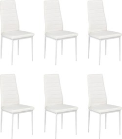 Set di 6 sedie K70 in ecopelle bianca