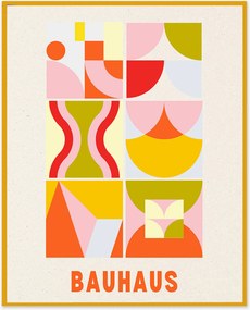 Stampa digitale incorniciata Bauhaus in arancione