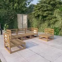 Set Divani da Giardino 5 pz Miele in Legno Massello di Pino 3075392