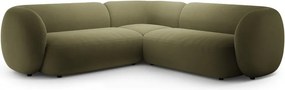 Divano angolare verde con rivestimento in velluto Kate – Micadoni