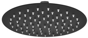 Soffione doccia tondo 20 cm in acciaio inox nero opaco anticalcare