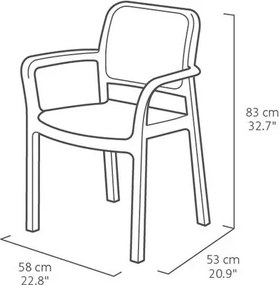 Sedie Da Esterno In Resina Effetto Rattan Con Braccioli Samanna Keter Cappuccino