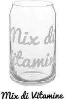 Bicchiere bibita vetro scritta Mix vitamine 470 ml