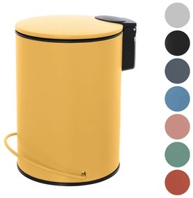 Pattumiera in acciaio 3 litri giallo soft-close con secchio estraibile Spring
